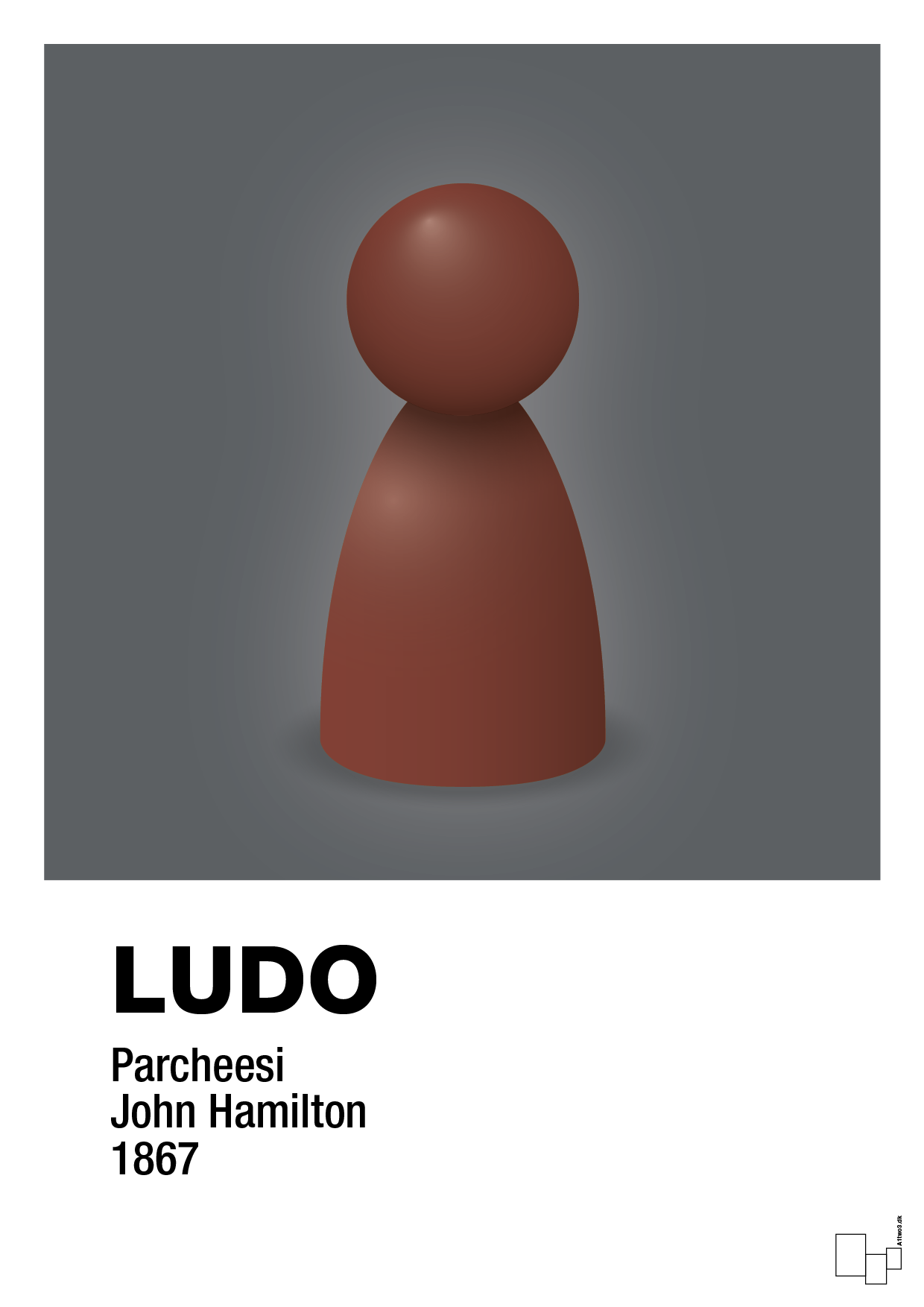 plakat: ludobrik i rød - graphic charcoal-Brætspil-A1two3