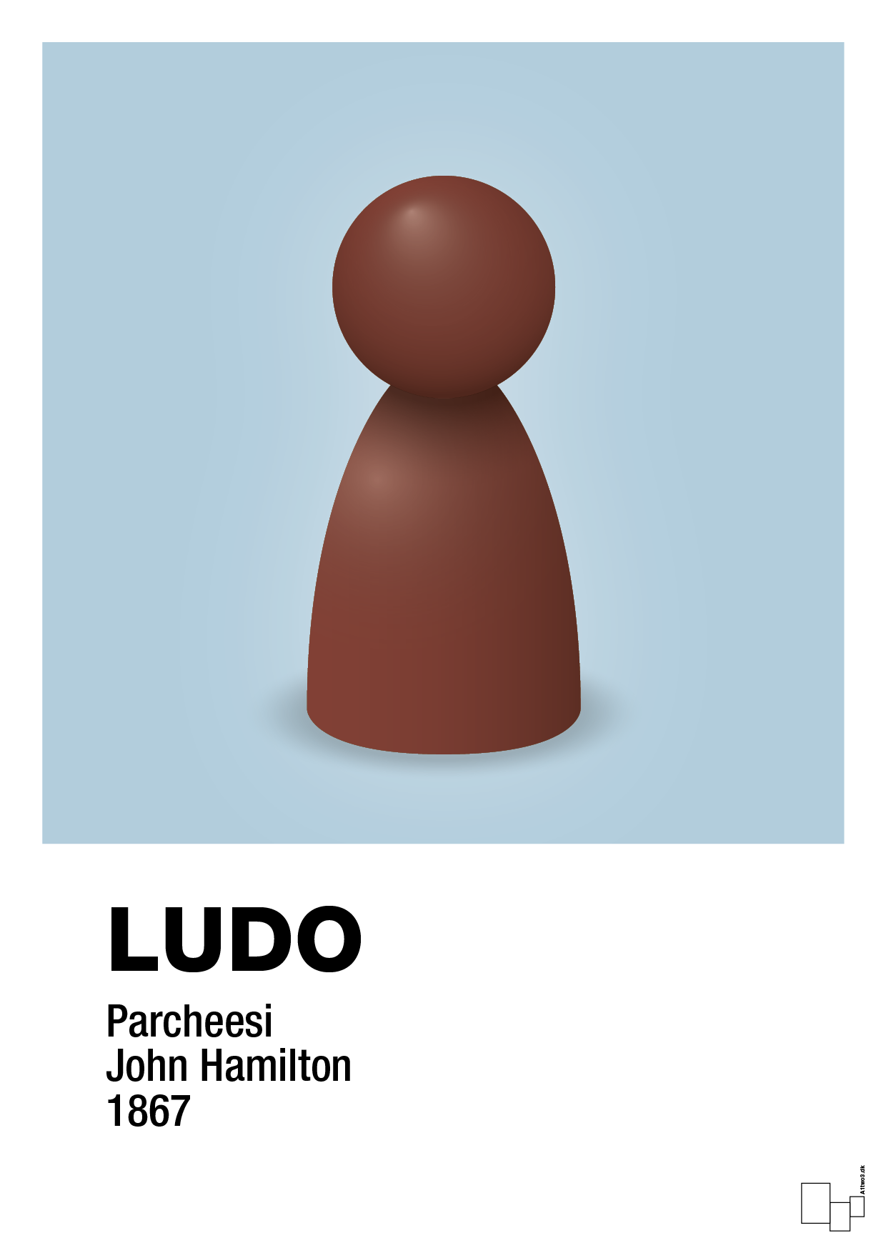 plakat: ludobrik i rød - heavenly blue-Brætspil-A1two3