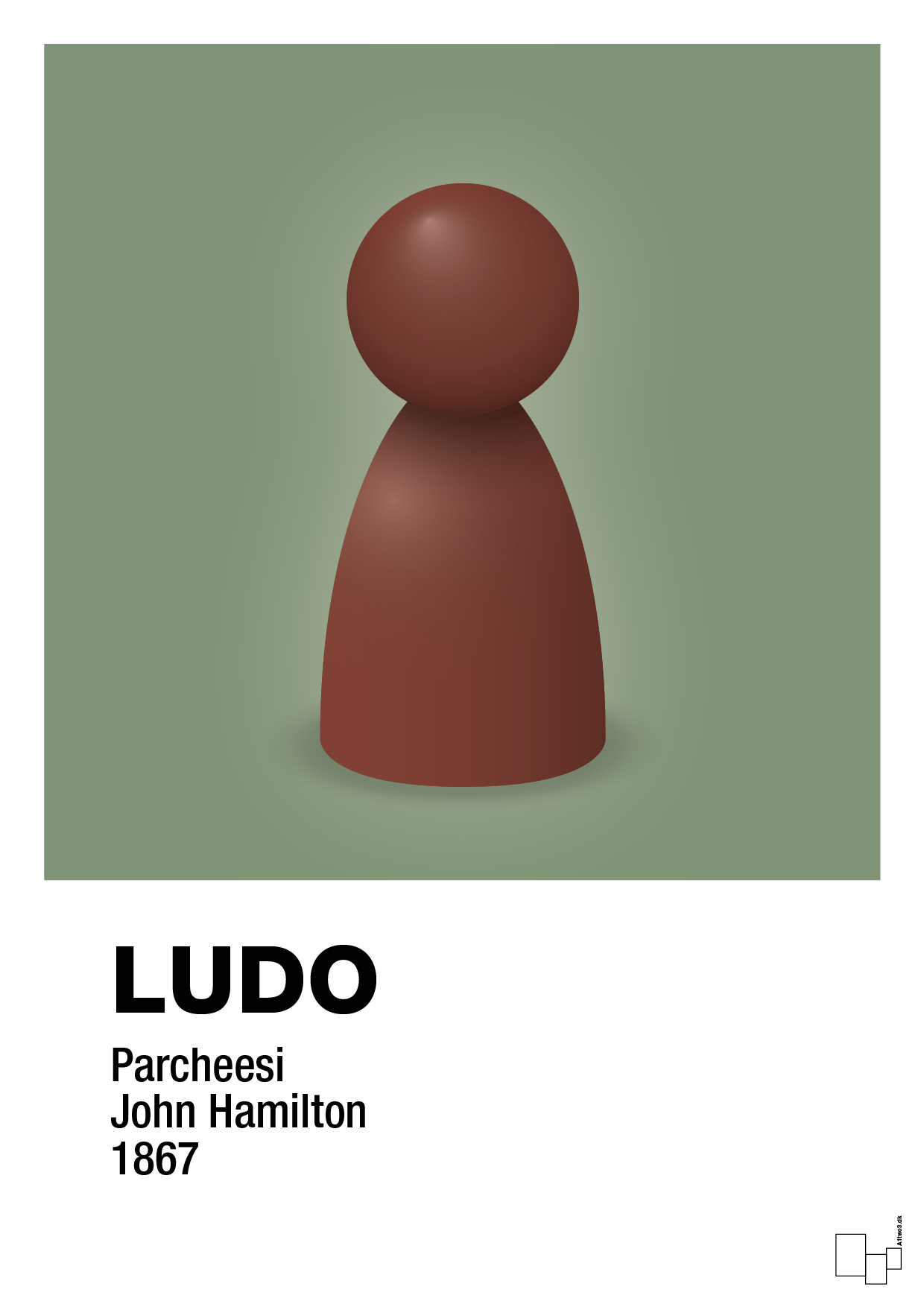 plakat: ludobrik i rød - jade-Brætspil-A1two3