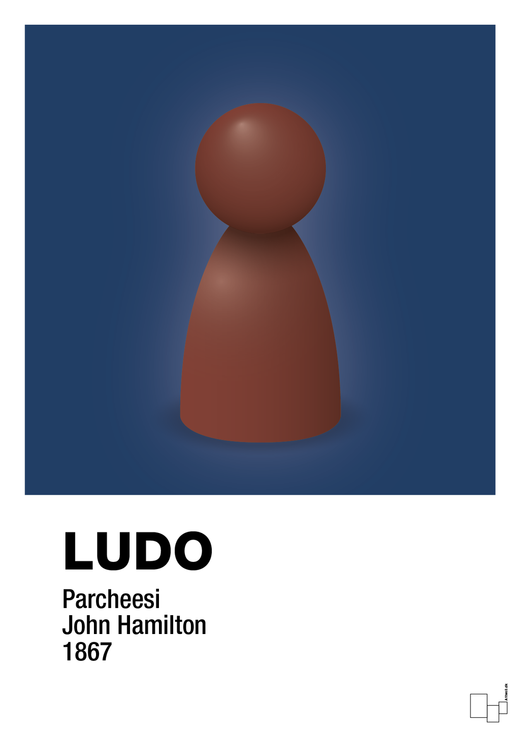 plakat: ludobrik i rød - lapis blue-Brætspil-A1two3