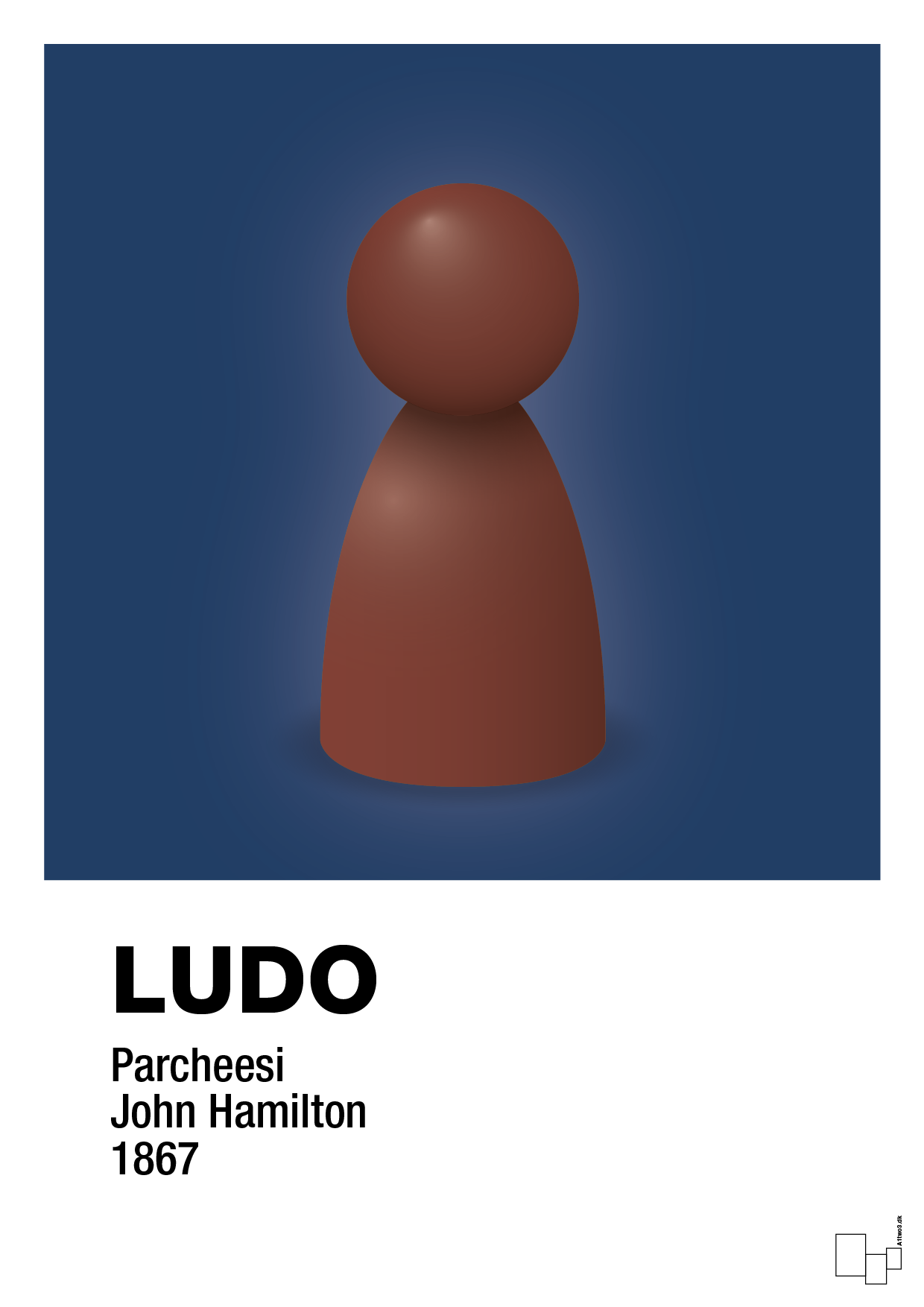 plakat: ludobrik i rød - lapis blue-Brætspil-A1two3