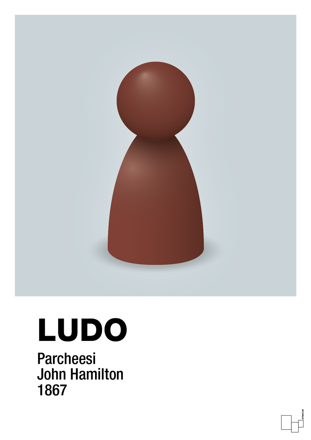 plakat: ludobrik i rød - light drizzle-Brætspil-A1two3