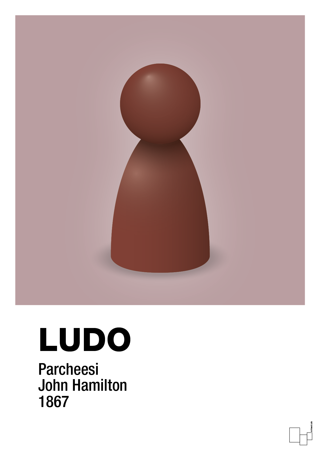 plakat: ludobrik i rød - light rose-Brætspil-A1two3