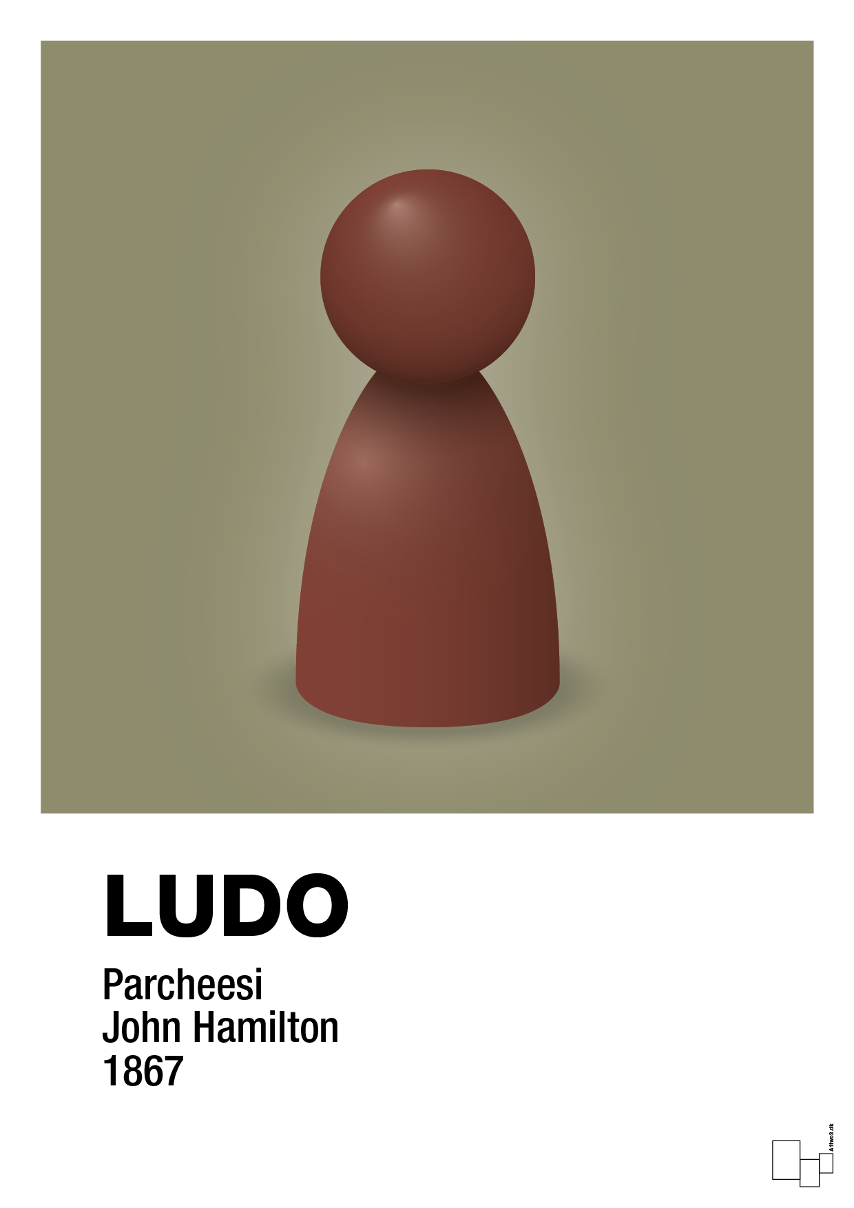 plakat: ludobrik i rød - misty forrest-Brætspil-A1two3