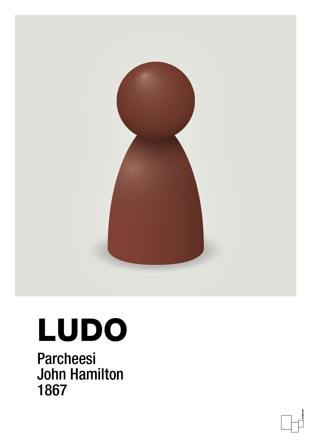 plakat: ludobrik i rød - painters white-Brætspil-A1two3