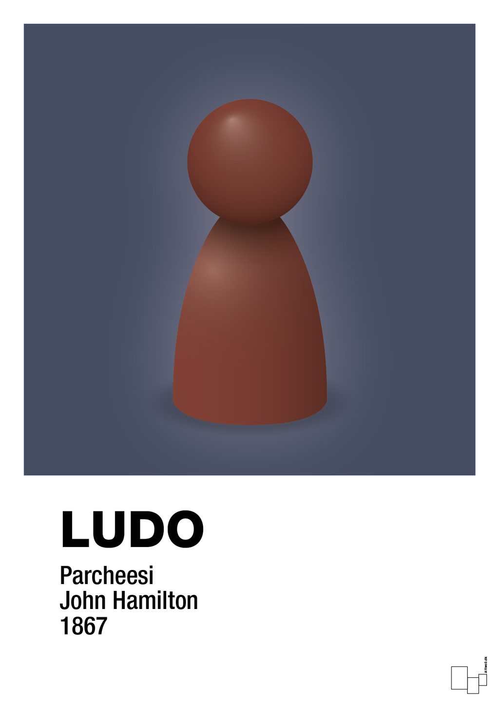 Ludobrik i rød - petrol-Brætspil-A1two3