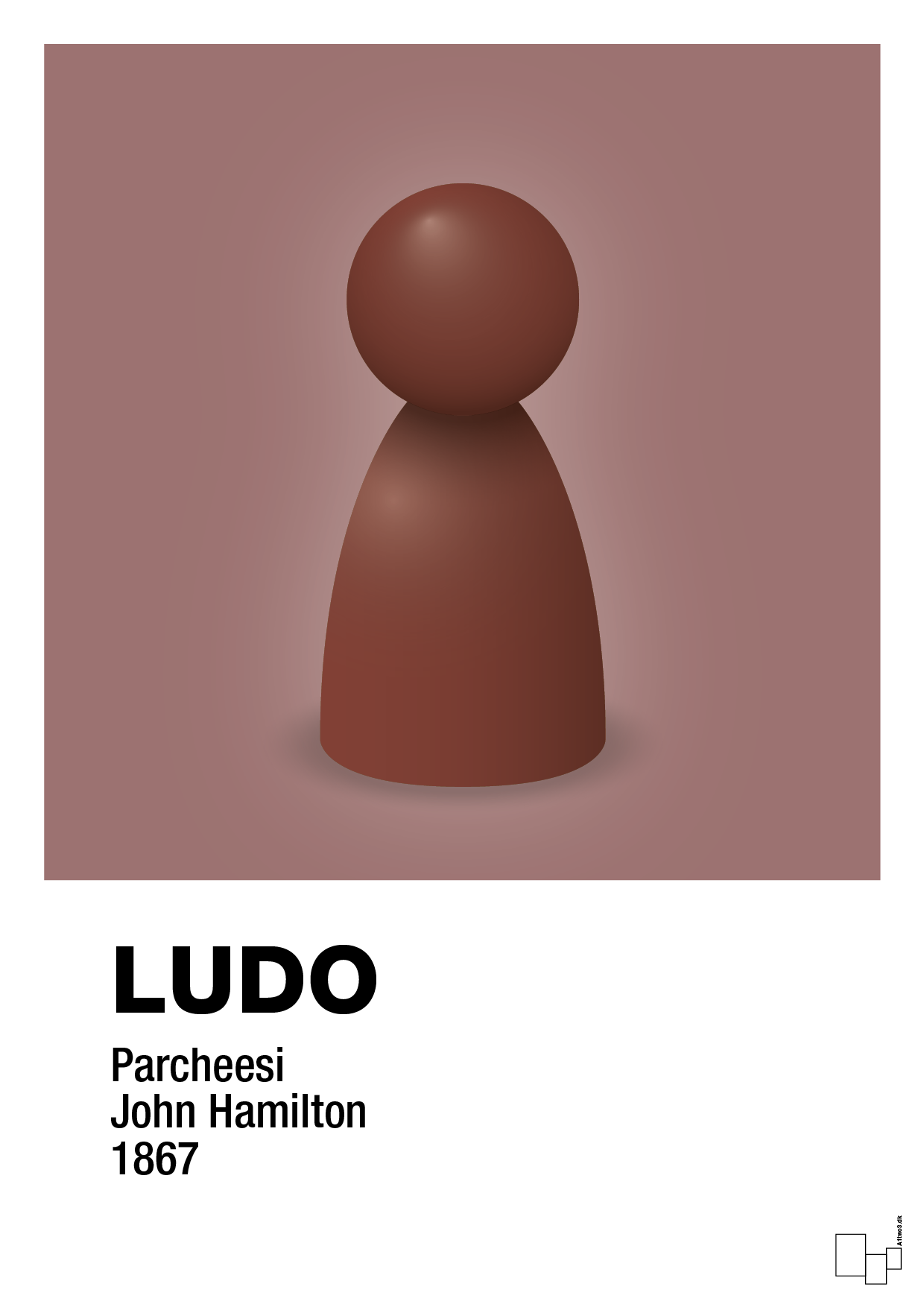plakat: ludobrik i rød - plum-Brætspil-A1two3