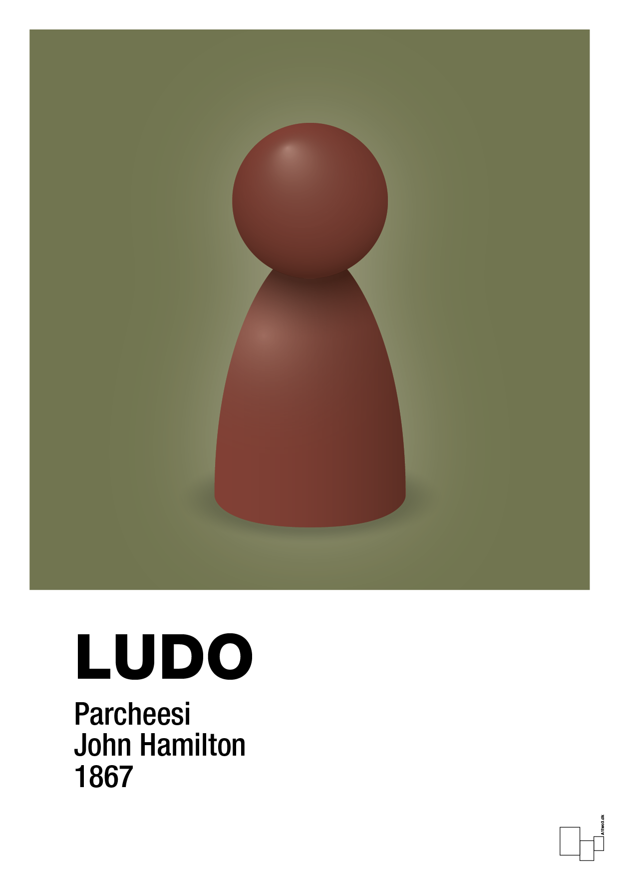 plakat: ludobrik i rød - secret meadow-Brætspil-A1two3