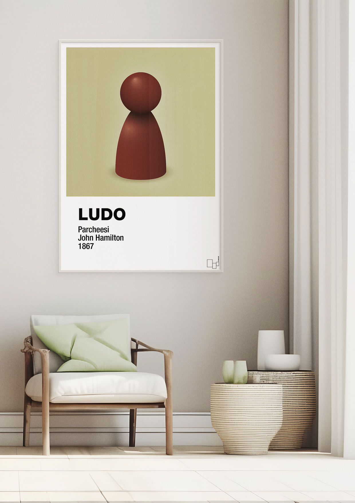 plakat: ludobrik i rød - cognac-Brætspil-A1two3