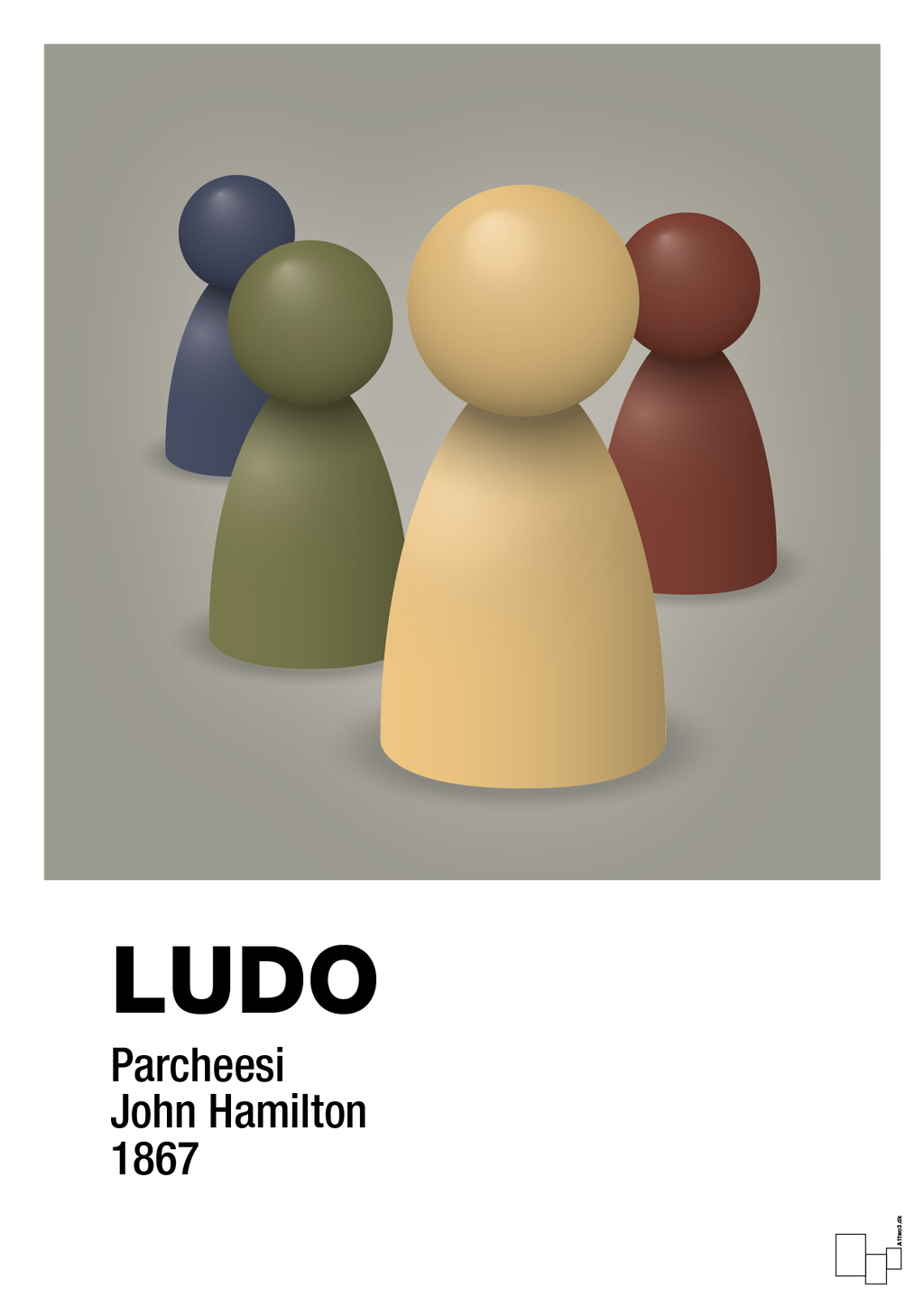 plakat: ludobrikker - battleship gray-Brætspil-A1two3
