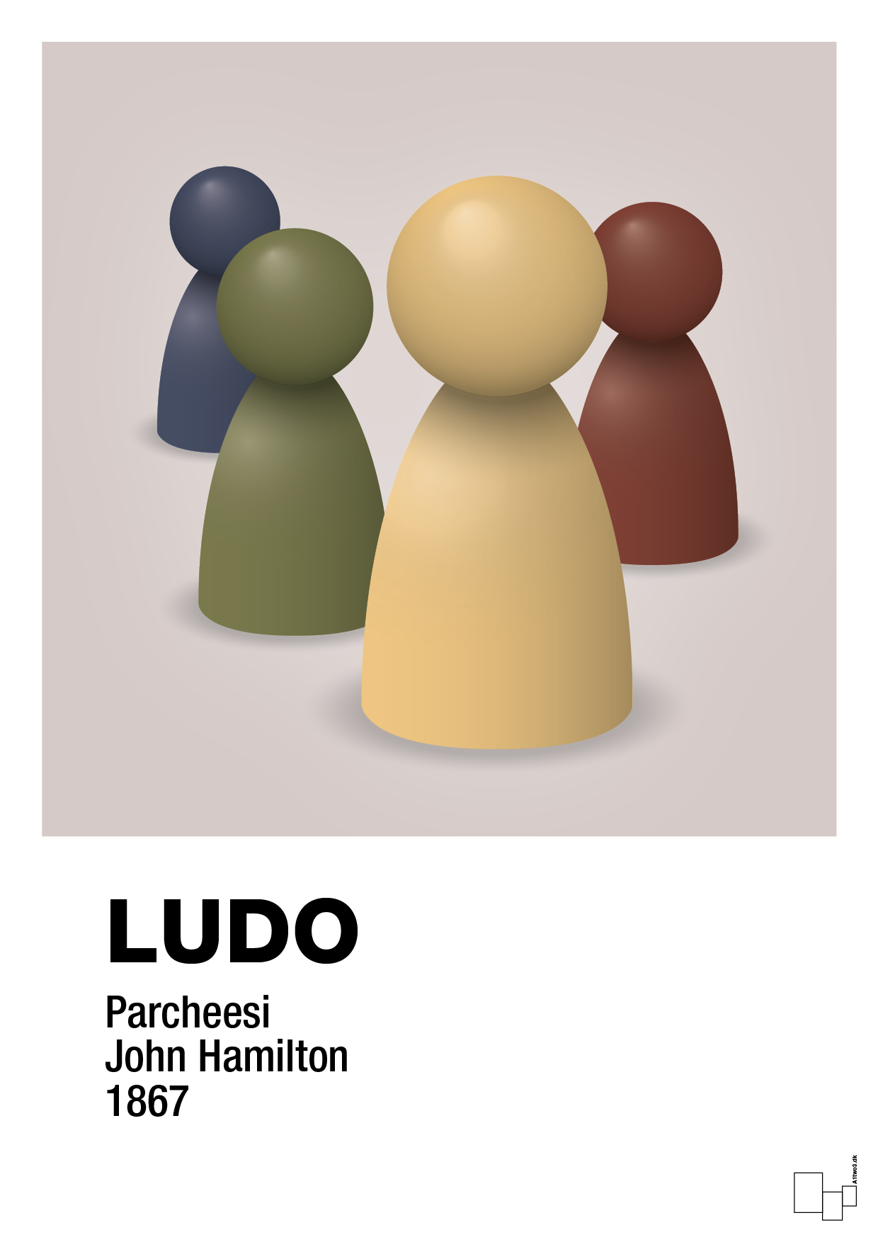 plakat: ludobrikker - broken beige-Brætspil-A1two3