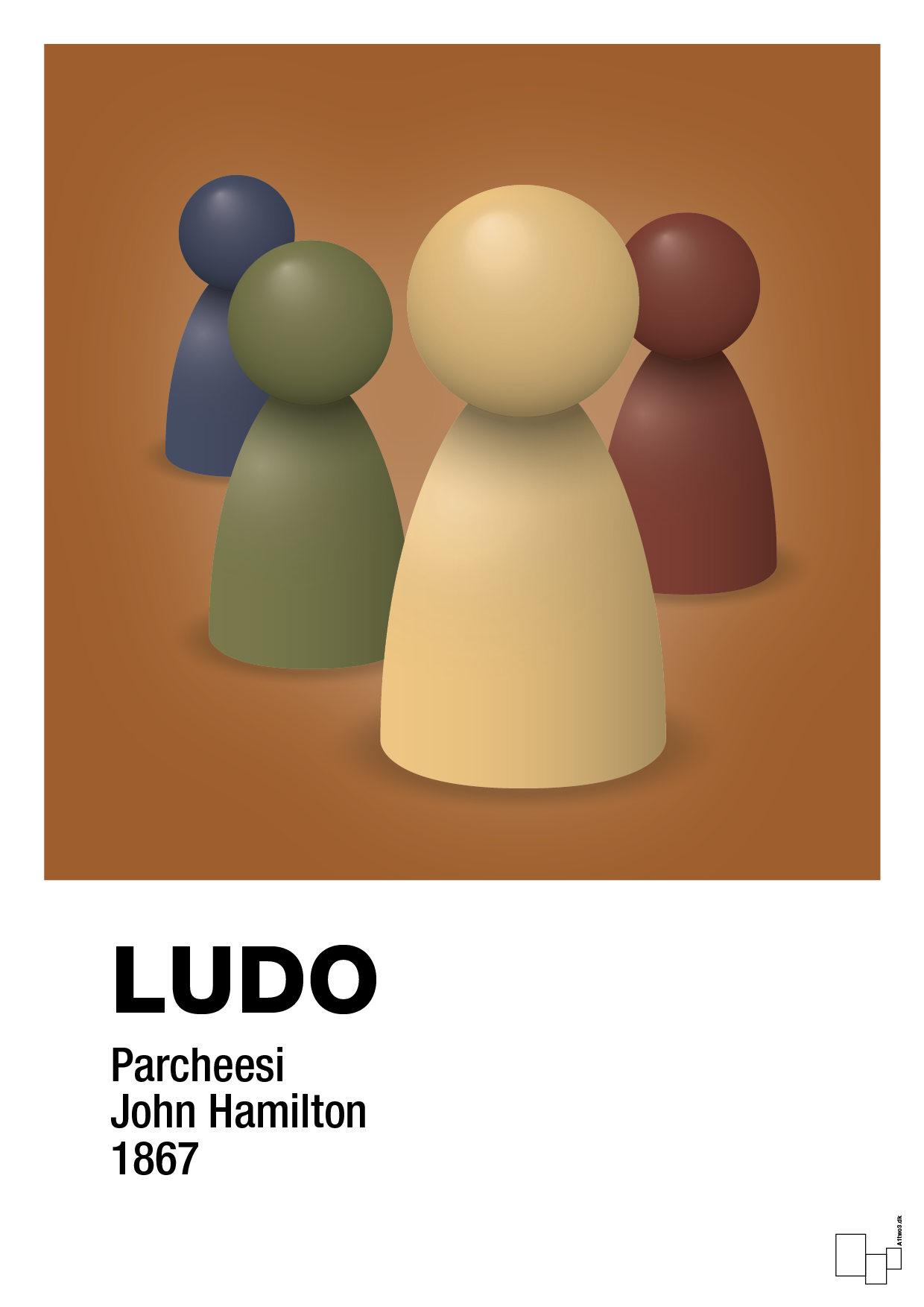 plakat: ludobrikker - cognac-Brætspil-A1two3