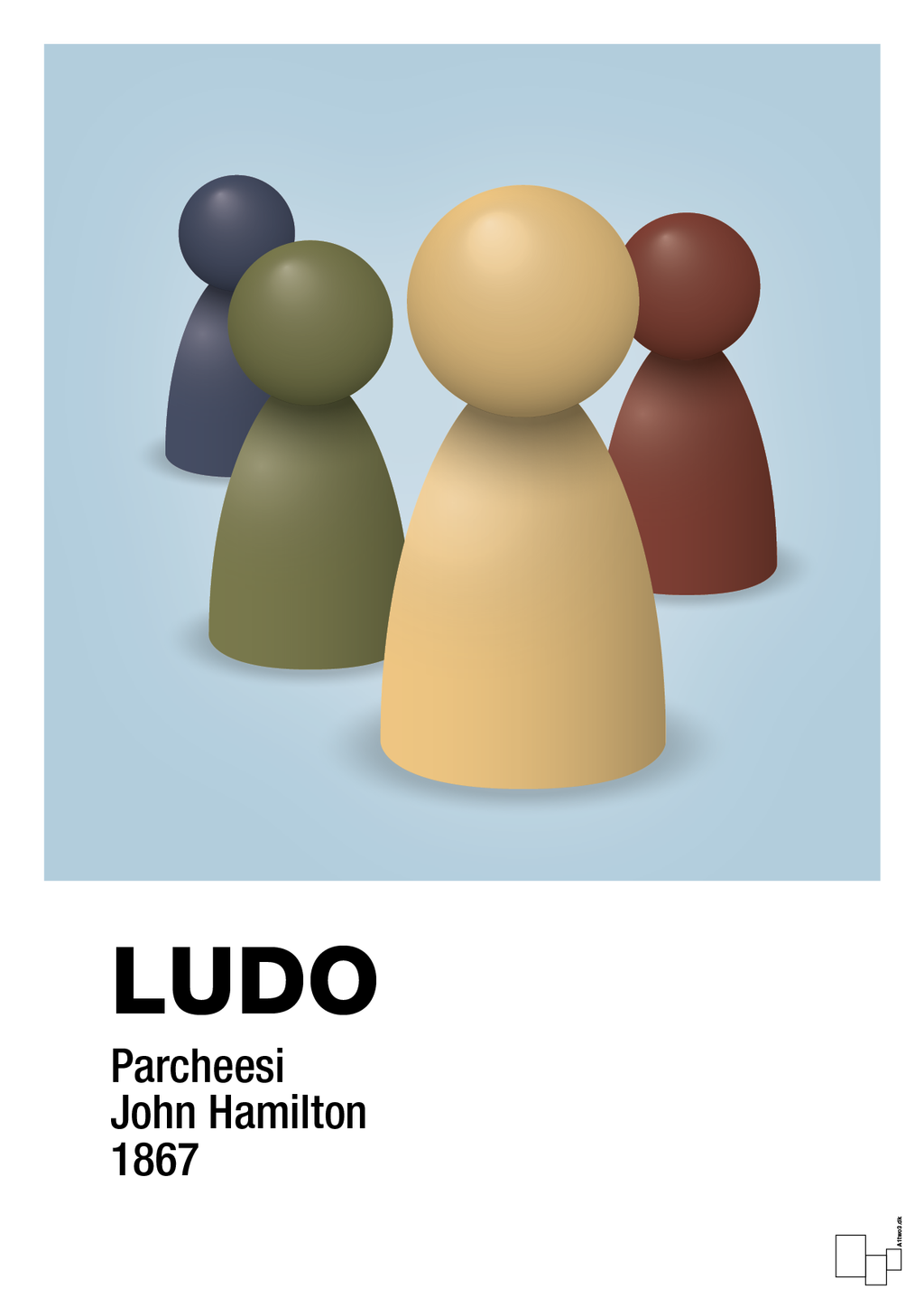 plakat: ludobrikker - heavenly blue-Brætspil-A1two3