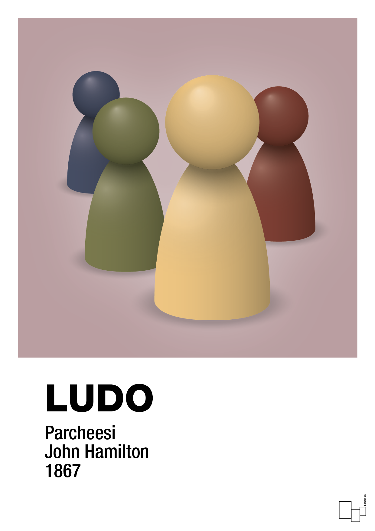 plakat: ludobrikker - light rose-Brætspil-A1two3