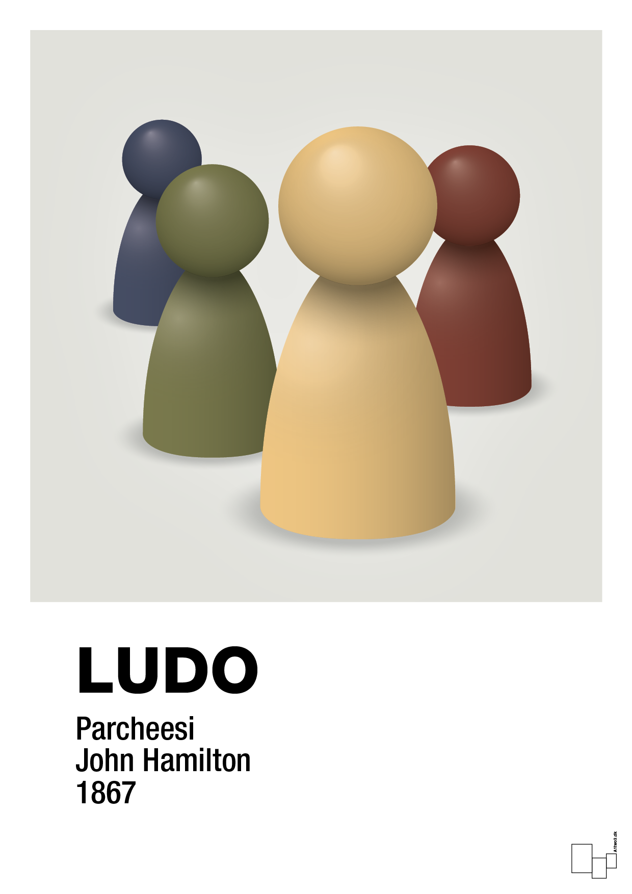 plakat: ludobrikker - painters white-Brætspil-A1two3