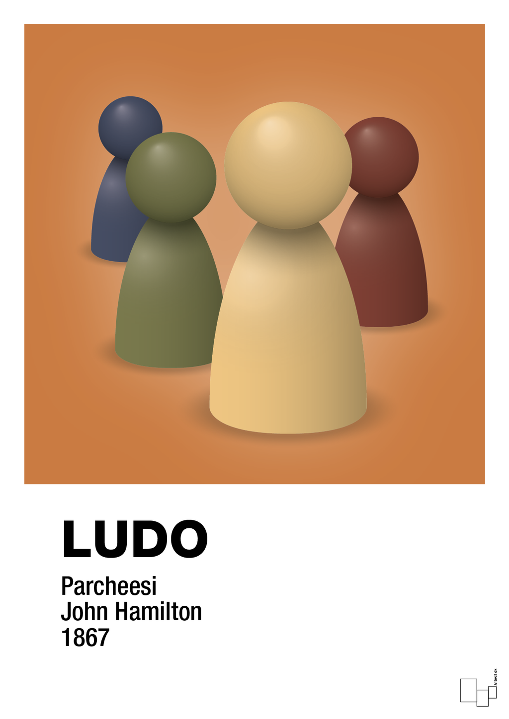 plakat: ludobrikker - rumba orange-Brætspil-A1two3