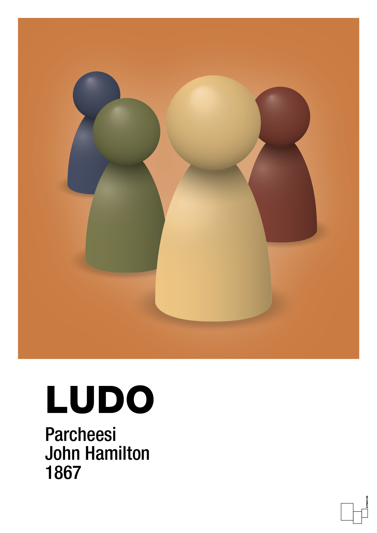 plakat: ludobrikker - rumba orange-Brætspil-A1two3