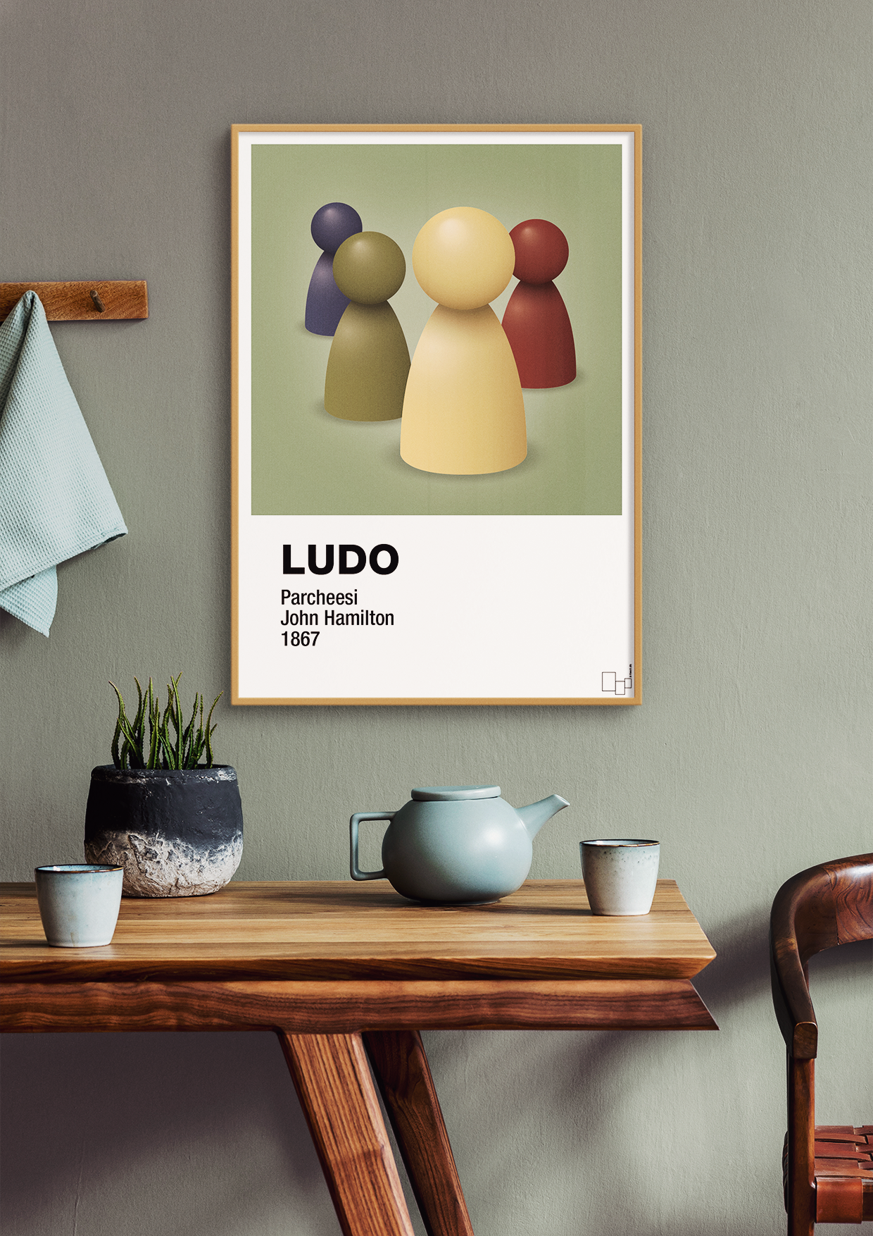 plakat: ludobrikker - graphic charcoal-Brætspil-A1two3