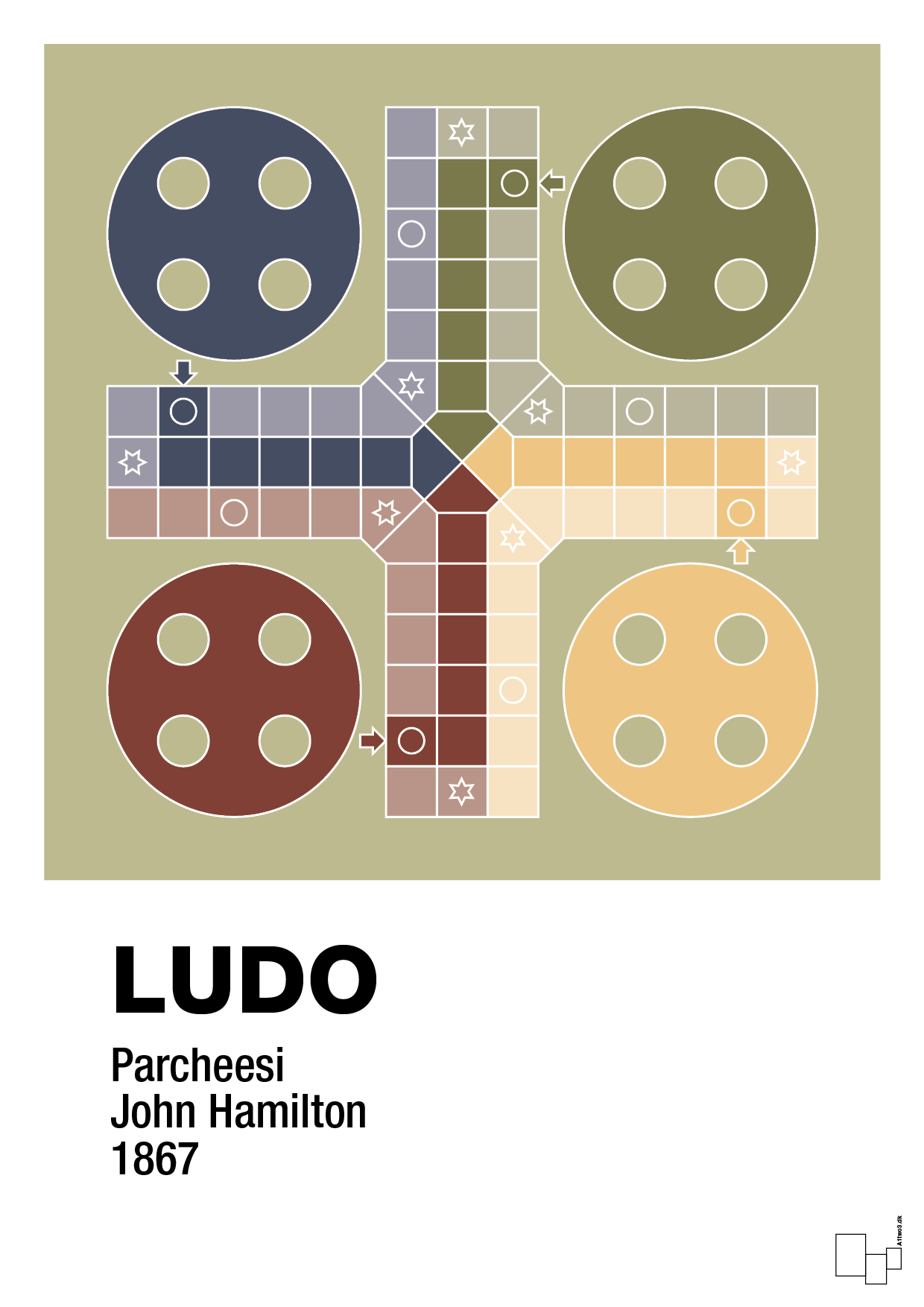 plakat: ludo spilleplade - back to nature-Brætspil-A1two3