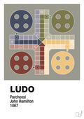 plakat: ludo spilleplade - battleship gray-Brætspil-A1two3
