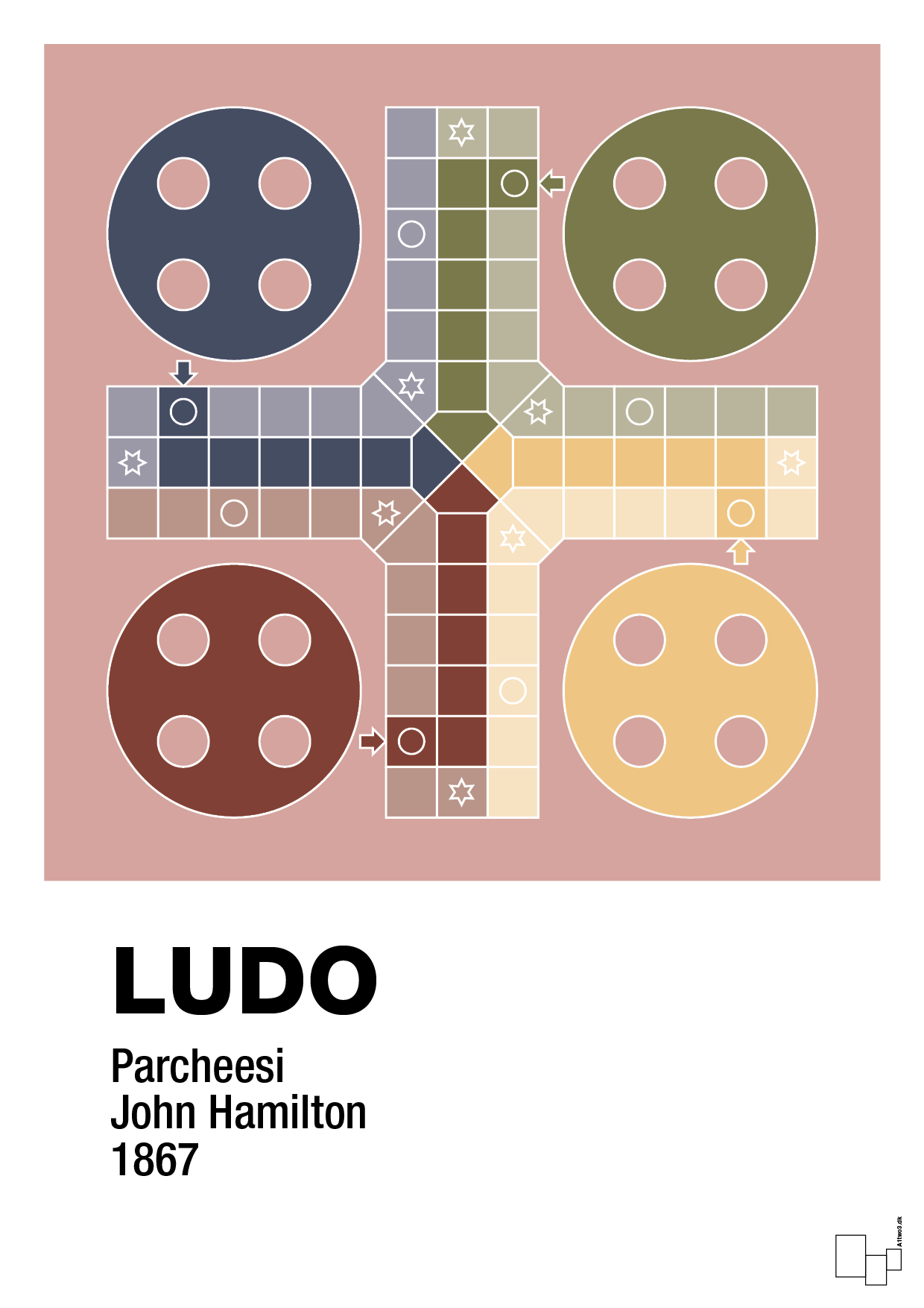 plakat: ludo spilleplade - bubble shell-Brætspil-A1two3
