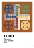 plakat: ludo spilleplade - cognac-Brætspil-A1two3