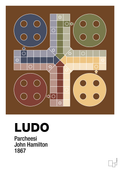 plakat: ludo spilleplade - dark brown-Brætspil-A1two3