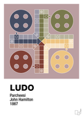 plakat: ludo spilleplade - light rose-Brætspil-A1two3