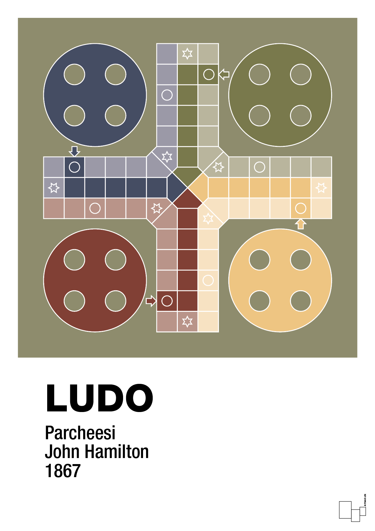 plakat: ludo spilleplade - misty forrest-Brætspil-A1two3