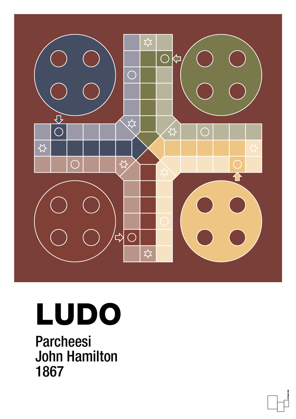plakat: ludo spilleplade - red pepper-Brætspil-A1two3