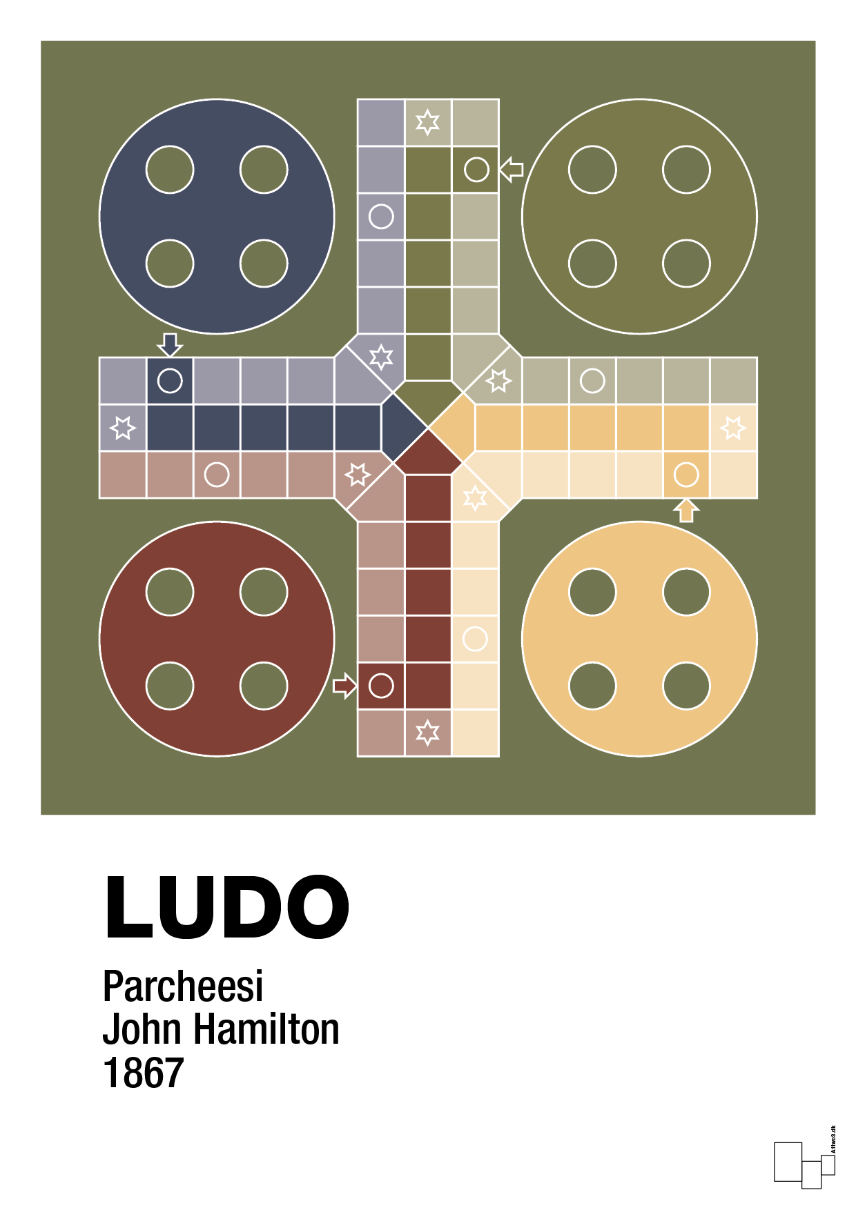 plakat: ludo spilleplade - secret meadow-Brætspil-A1two3