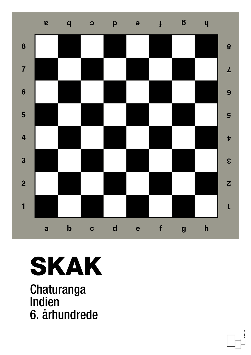 plakat: skak spilleplade - battleship gray-Brætspil-A1two3
