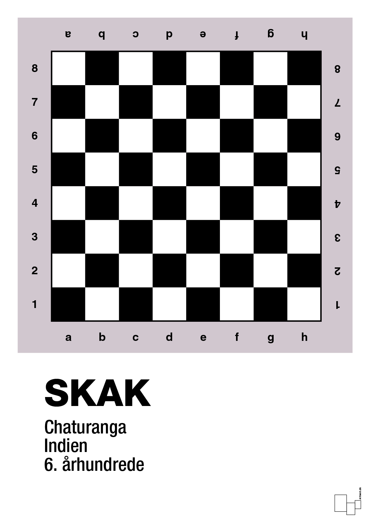 plakat: skak spilleplade - dusty lilac-Brætspil-A1two3