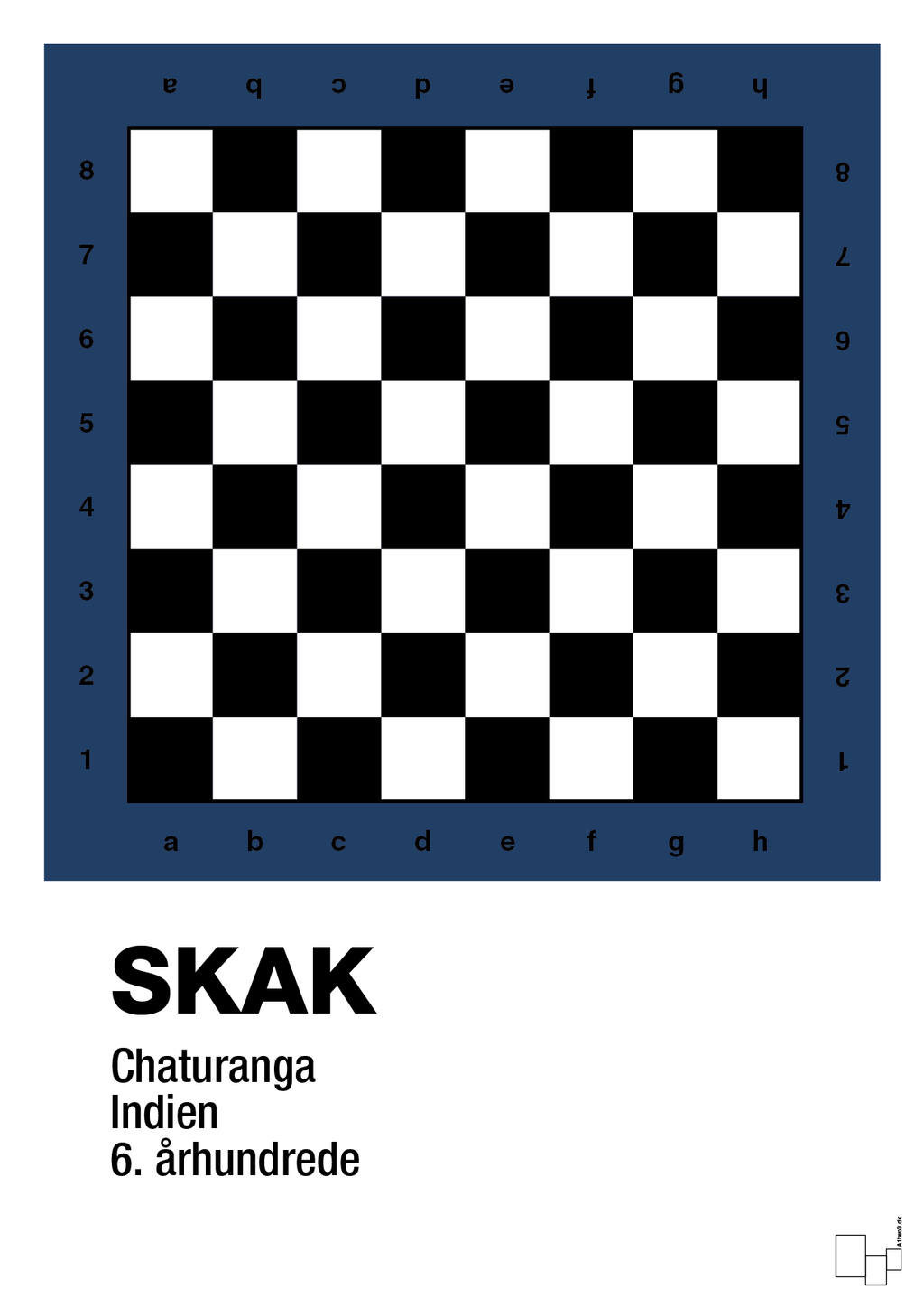 plakat: skak spilleplade - lapis blue-Brætspil-A1two3