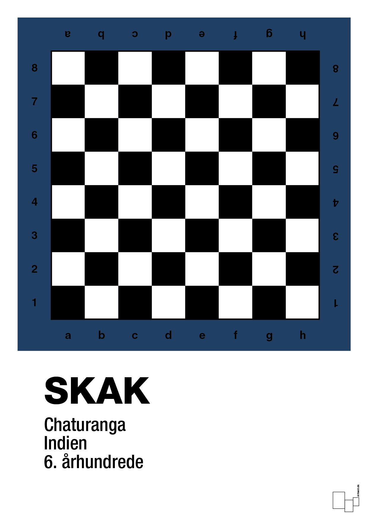 plakat: skak spilleplade - lapis blue-Brætspil-A1two3