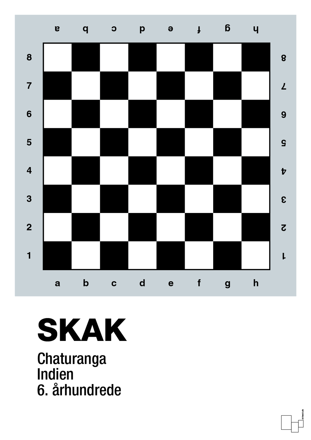 plakat: skak spilleplade - light drizzle-Brætspil-A1two3