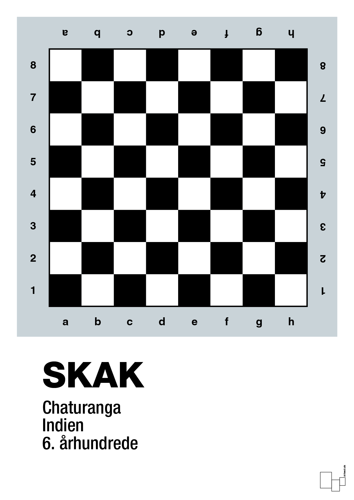 plakat: skak spilleplade - light drizzle-Brætspil-A1two3