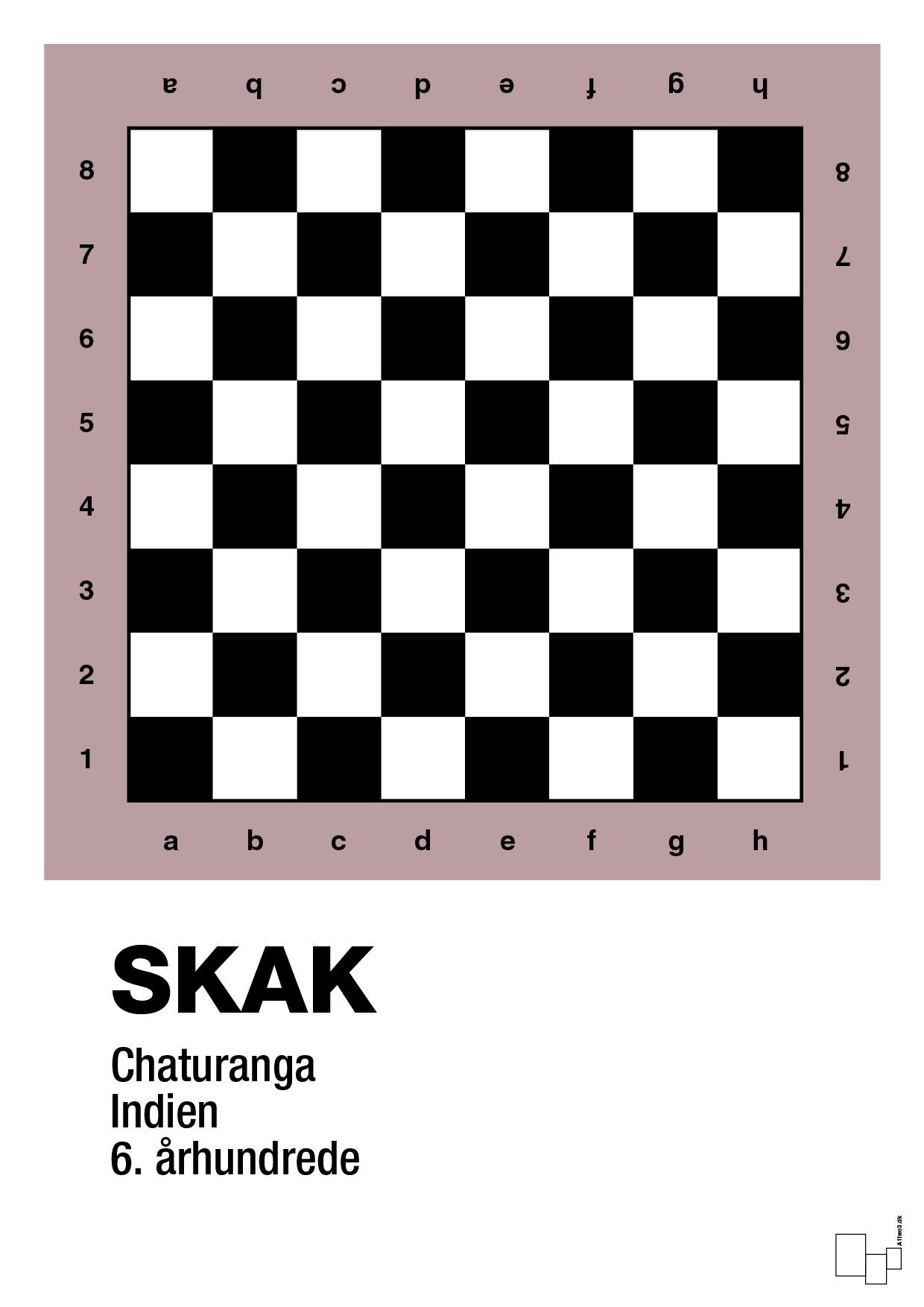 plakat: skak spilleplade - light rose-Brætspil-A1two3