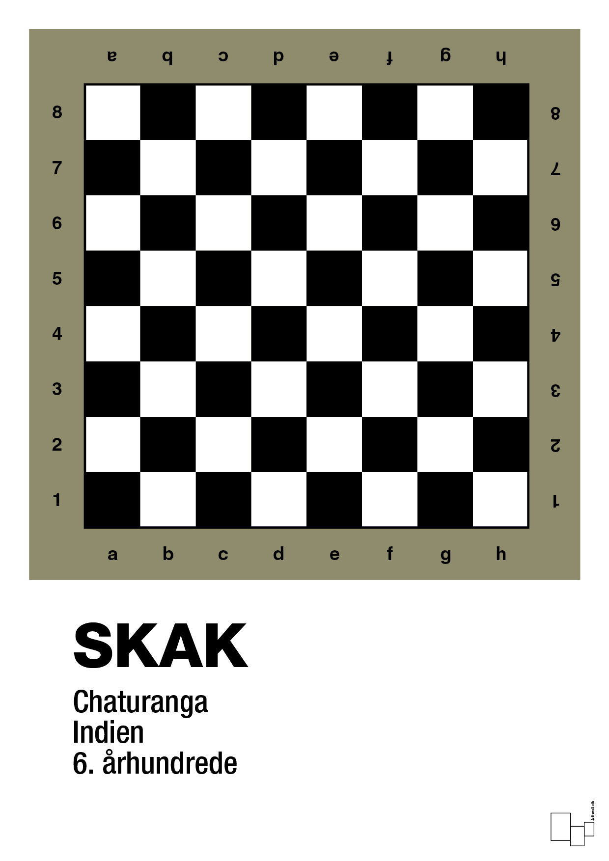 plakat: skak spilleplade - misty forrest-Brætspil-A1two3
