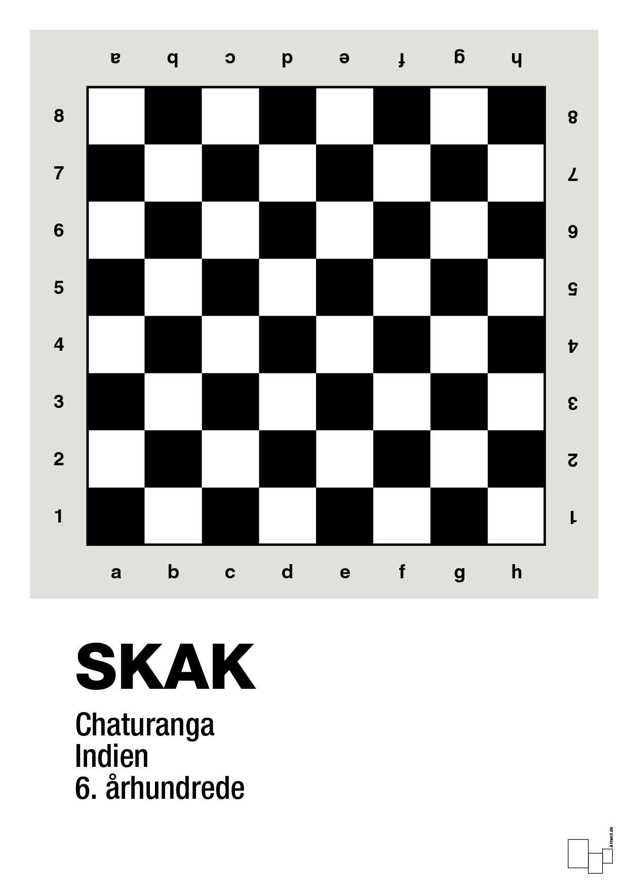 plakat: skak spilleplade - painters white-Brætspil-A1two3