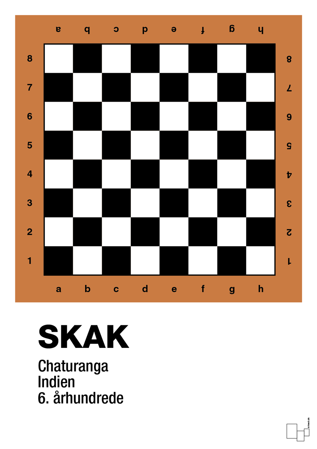 plakat: skak spilleplade - rumba orange-Brætspil-A1two3