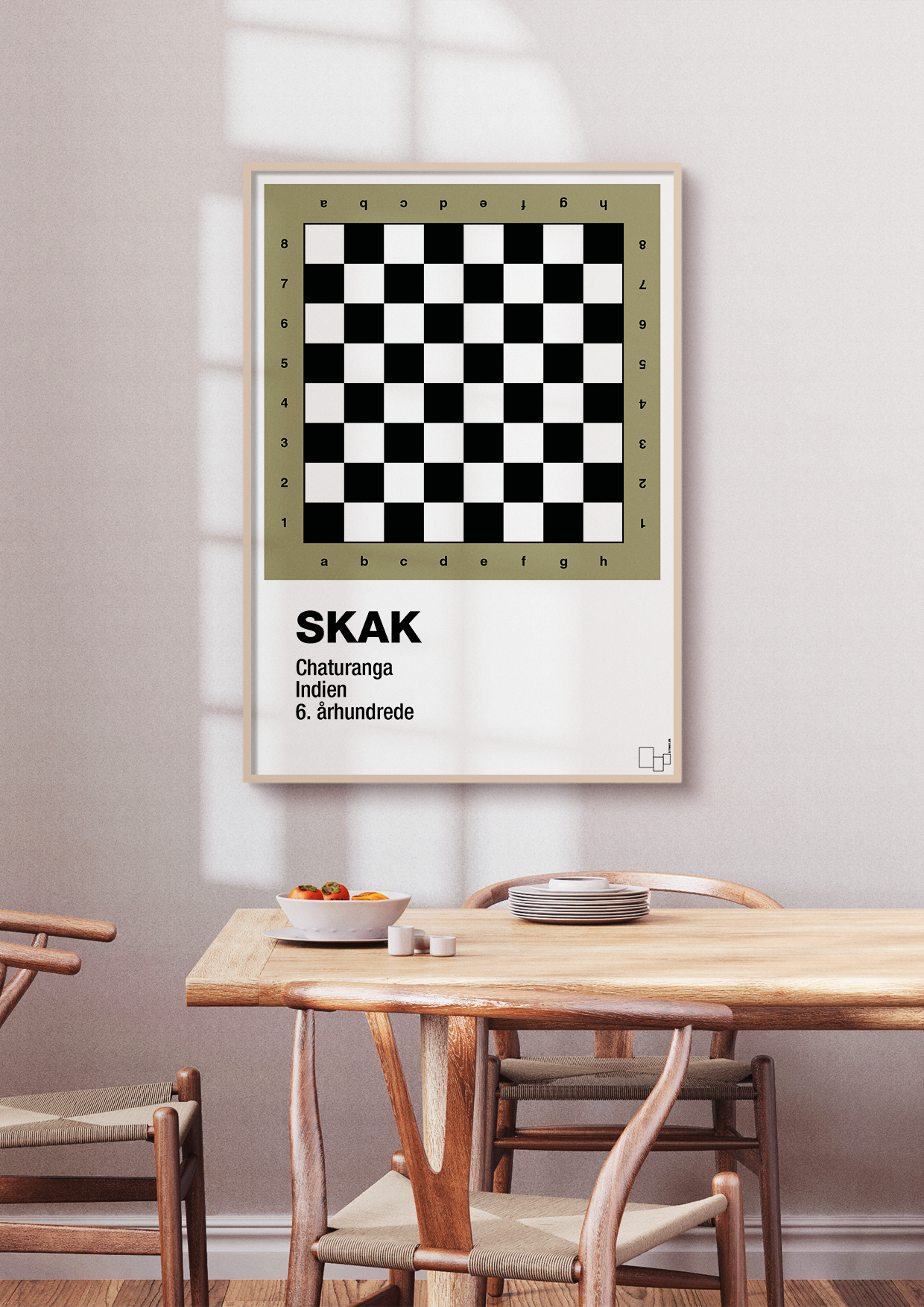 plakat: skak spilleplade - painters white-Brætspil-A1two3