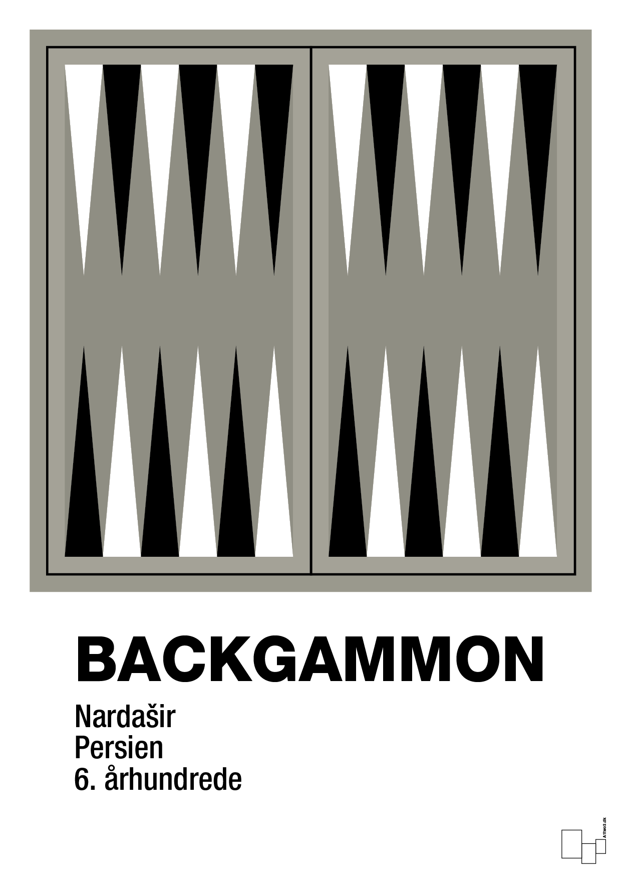 plakat: backgammon spilleplade - battleship gray-Brætspil-A1two3