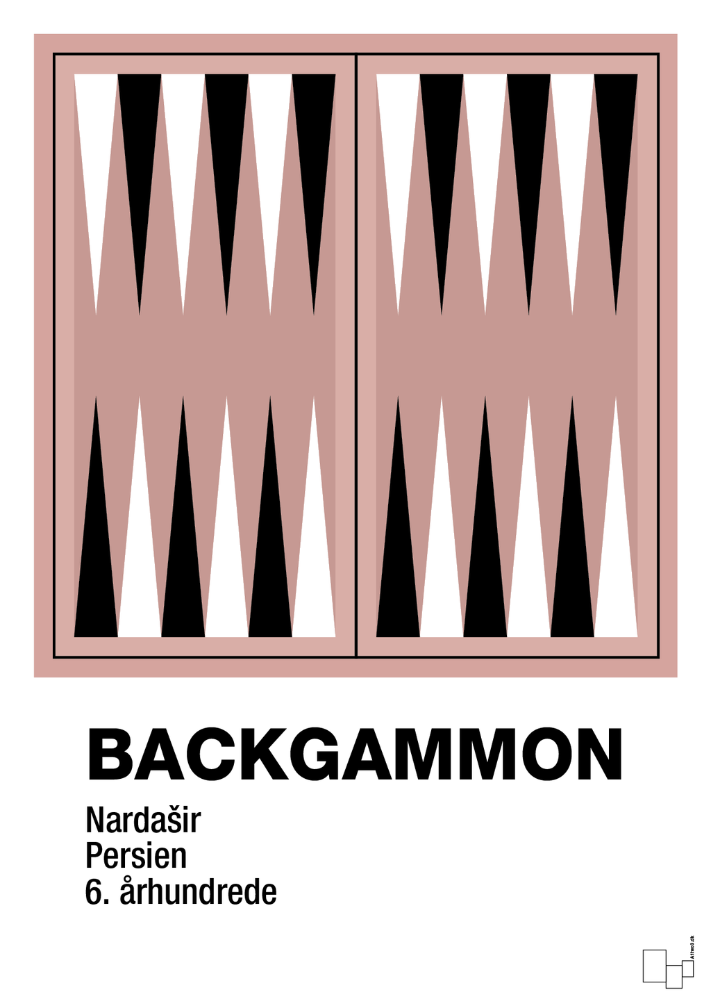 plakat: backgammon spilleplade - bubble shell-Brætspil-A1two3