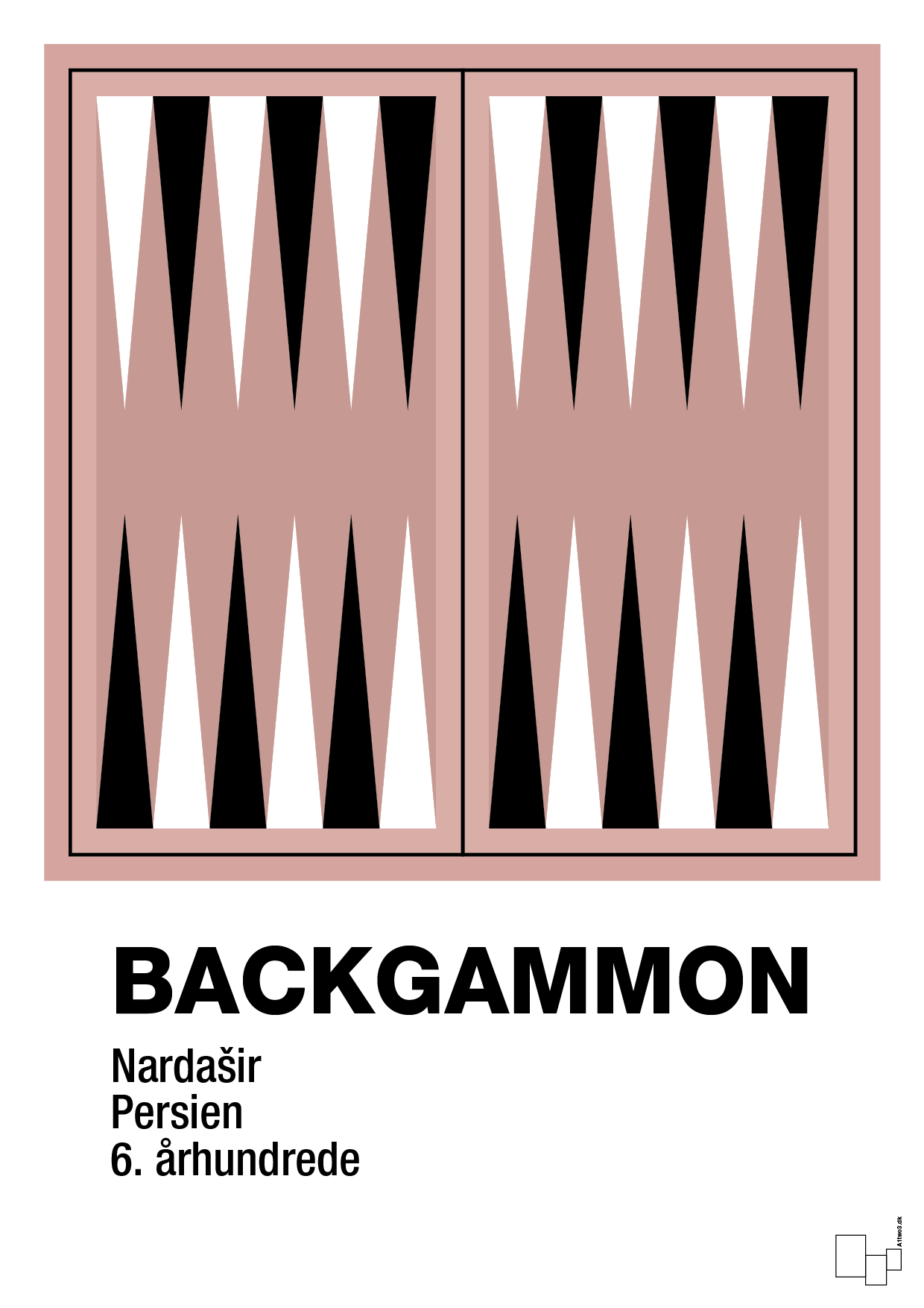 plakat: backgammon spilleplade - bubble shell-Brætspil-A1two3