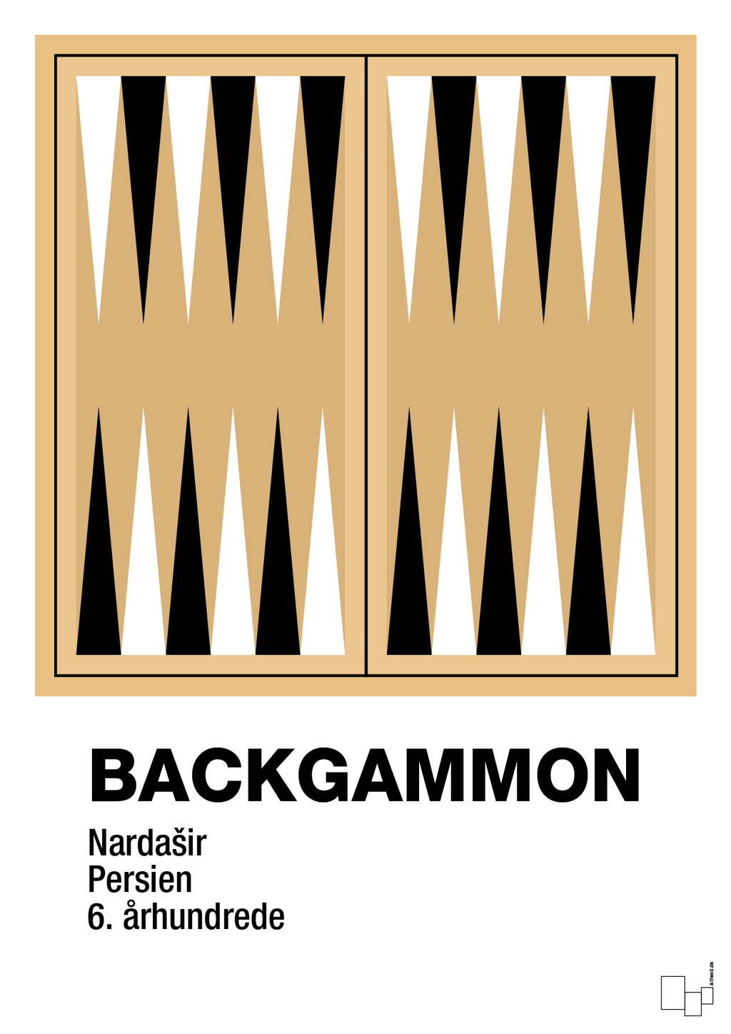 plakat: backgammon spilleplade - charismatic-Brætspil-A1two3