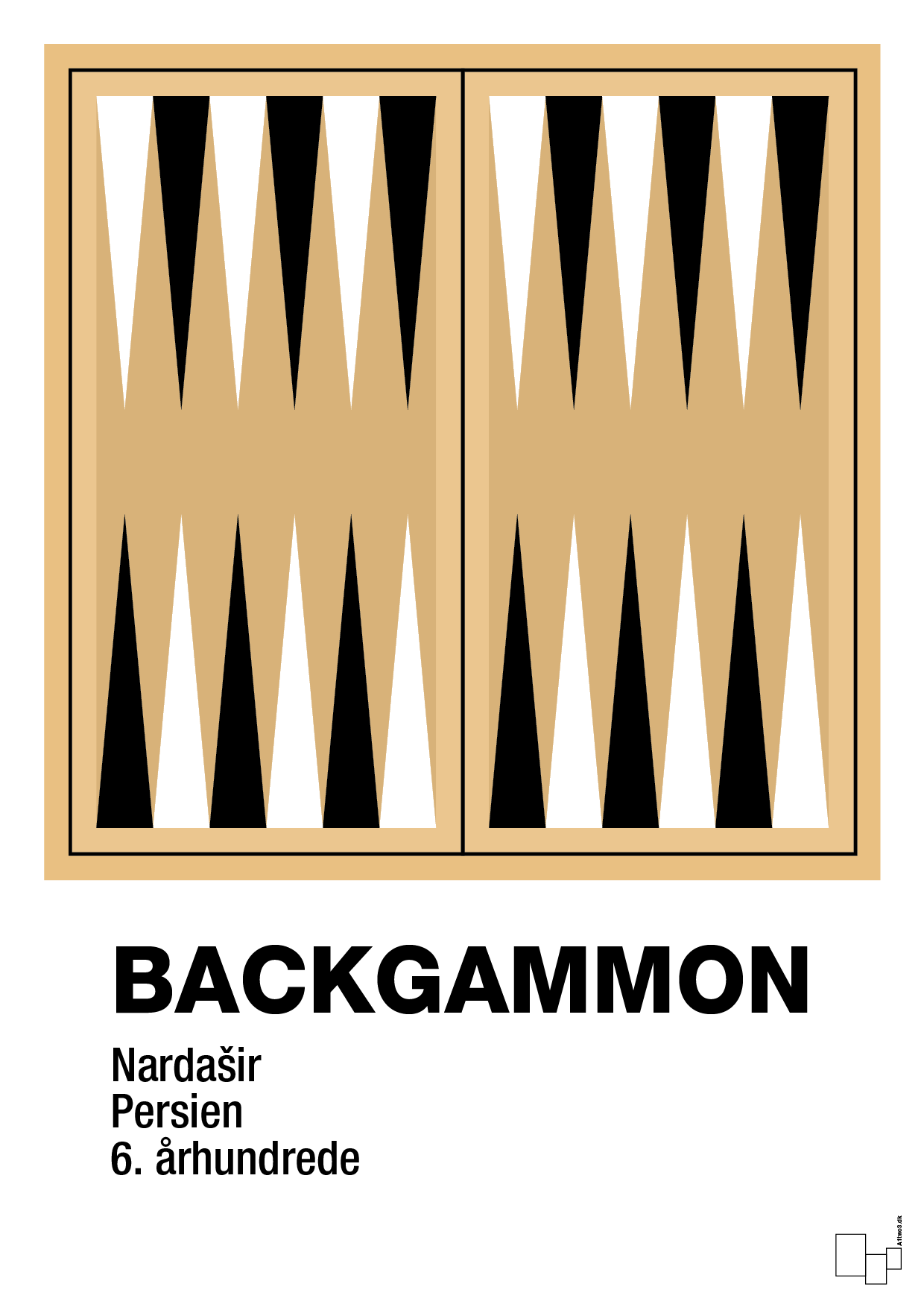 plakat: backgammon spilleplade - charismatic-Brætspil-A1two3