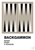 plakat: backgammon spilleplade - creamy mushroom-Brætspil-A1two3