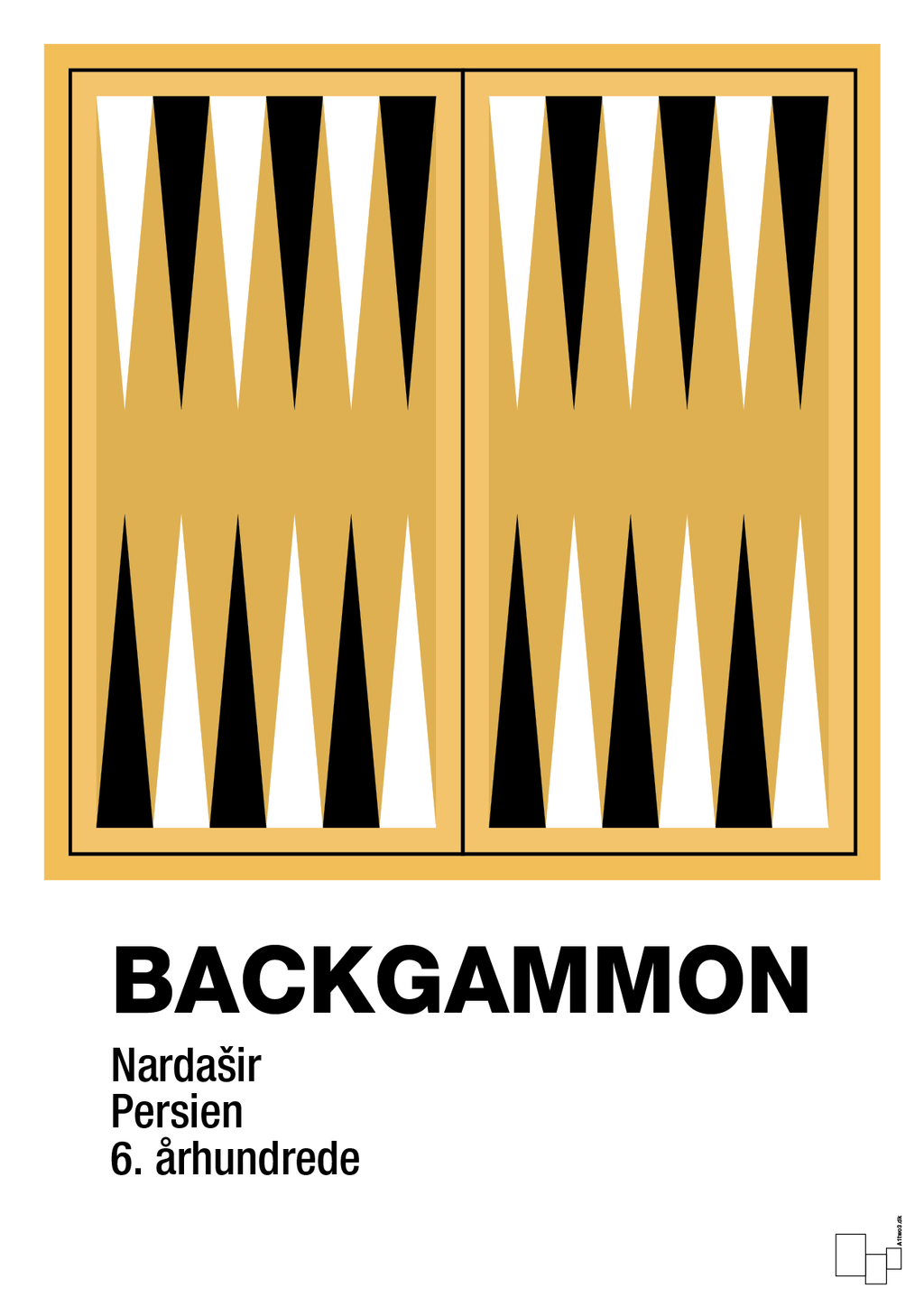 plakat: backgammon spilleplade - honeycomb-Brætspil-A1two3