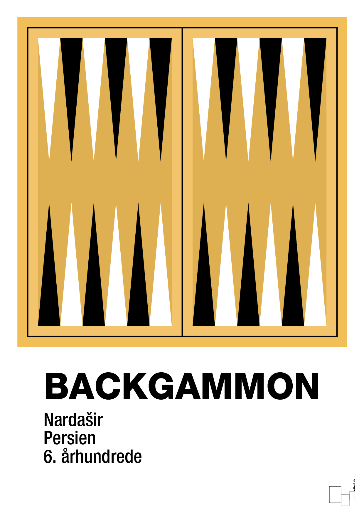 plakat: backgammon spilleplade - honeycomb-Brætspil-A1two3